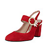 Червени дамски велурени обувки Marcia-1 снимка