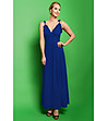 Синя дълга рокля с къдрички Edie-0 снимка