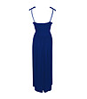 Синя дълга рокля с къдрички Edie-2 снимка