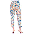 Дамски памучен 7/8 панталон в цвят екрю с принт-1 снимка