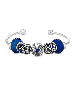 Позлатена дамска гривна Treasure със сини детайли и кристал Swarovski снимка