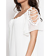 Бяла дамска блуза с декорации Adrianne-3 снимка