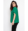 Дамска ефирна блуза Bella в зелен нюанс-2 снимка