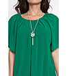 Дамска ефирна блуза Bella в зелен нюанс-3 снимка