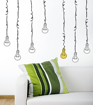 Декоративен стикер за стена Ampoules colorées снимка