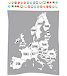 Декоративен стикер за стена Carte Europe-1 снимка