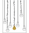 Декоративен стикер за стена Ampoules colorées-1 снимка