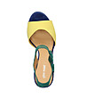 Дамски велурени сандали в синьо, жълто и зелено Santi-1 снимка