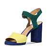 Дамски велурени сандали в синьо, жълто и зелено Santi-3 снимка
