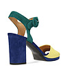 Дамски велурени сандали в синьо, жълто и зелено Santi-4 снимка