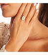 Дамски пръстен в златисто и бяло Barbade-1 снимка