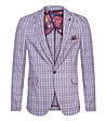 Карирано мъжко сако в лилаво и бяло White-0 снимка