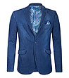 Памучно мъжко сако от син деним с кърпичка Dex-0 снимка