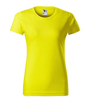 Жълта памучна дамска тениска Dilla снимка