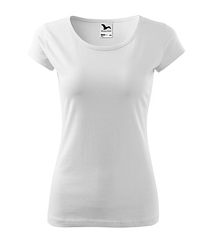 Дамска памучна тениска в бяло Alena снимка