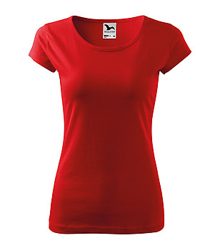 Дамска памучна тениска в червено Alena снимка