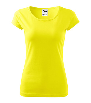 Дамска памучна тениска в жълто Pepa снимка