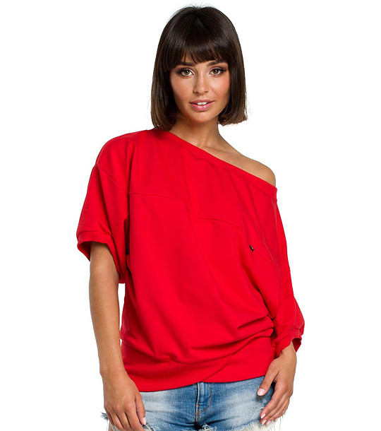 Червена дамска памучна блуза Beattie снимка