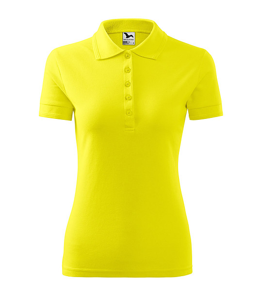 Жълта дамска тениска с яка Lara с памук снимка