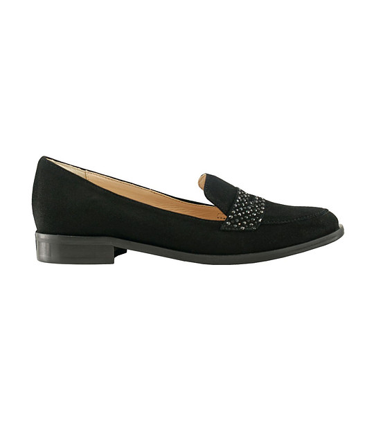 Велурени дамски обувки в черно Evana снимка