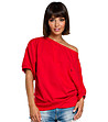 Червена дамска памучна блуза Beattie-0 снимка