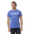 Синя памучна мъжка тениска с щампа Marc-0 снимка
