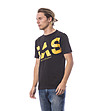 Мъжка памучна тениска Bruno в черно с жълта щампа-2 снимка
