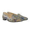 Многоцветни кожени дамски обувки с флорални мотиви Betty-2 снимка
