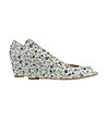 Бежови дамски кожени обувки със син флорален принт Faela-4 снимка