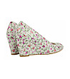 Бежови дамски кожени обувки с розов флорален принт Faela-4 снимка