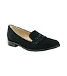 Велурени дамски обувки в черно Evana-3 снимка