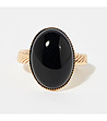 Златист пръстен с черен жадеит Edelina-0 снимка
