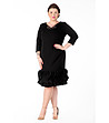Черна рокля с къдрички Anastaja-0 снимка
