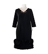 Черна рокля с къдрички Anastaja-2 снимка