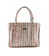 Дамска чанта от естествена кожа в сребристо и розово Morgan-0 снимка