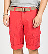 Мъжки памучен къс панталон в цвят корал Iokim-0 снимка