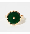 Дамски пръстен в златисто и зелено Karra-0 снимка