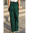 Зелен дамски памучен панталон-1 снимка