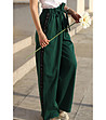 Зелен дамски памучен панталон-4 снимка
