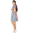 Многоцветна памучна рокля на райе Ilaria-3 снимка