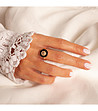Дамски пръстен в златисто и черно Jade-1 снимка