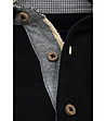 Черна мъжка памучна блуза с контрастна яка Fred-3 снимка