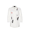 Дълга памучна дамска риза в бяло Futura-0 снимка
