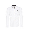 Памучна мъжка бяла риза с контрастни детайли Topher-0 снимка