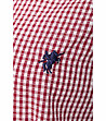 Дамска памучна риза на фино каре в червено Limara-2 снимка