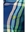 Памучна дамска риза на каре в синьо и зелено Lisha-2 снимка