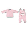 Бебешки комплект от 2 части в розово и сиво Hallo cat с памук-0 снимка