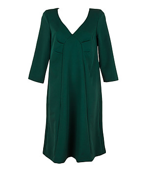 Тъмнозелена разкроена рокля Arina снимка