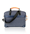Unisex тъмносиня чанта с оранжеви детайли-1 снимка