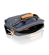 Unisex тъмносиня чанта с оранжеви детайли-3 снимка